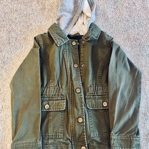 Limited Too Green Parka Jacket with Sturdy Fabric and Utilitarian Design